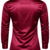 ZELQUAR™ Satin Shirt for Men, Premium Smooth Fabric, Regular Fit, Burgundy Red, Long Sleeve, Party and Casual Wear