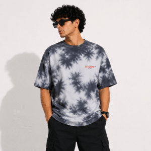 ZELQUAR™ Premium Embroidered 260 GSM heavyweight Tie-Dye Oversized T-Shirt.