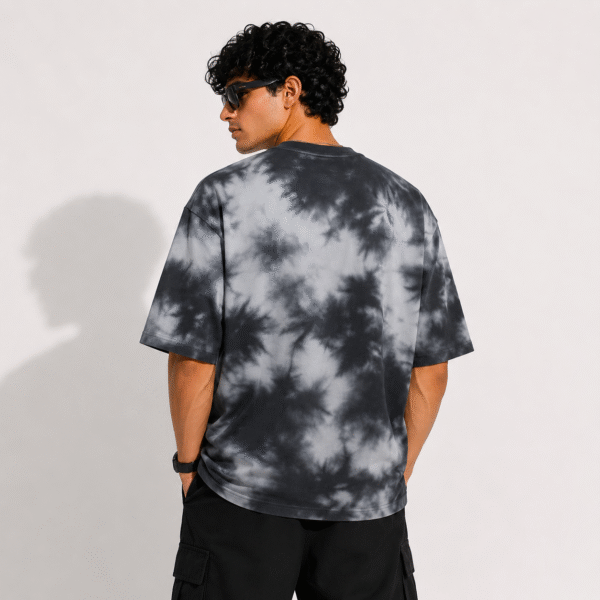 ZELQUAR™ Premium Embroidered 260 GSM heavyweight Tie-Dye Oversized T-Shirt.