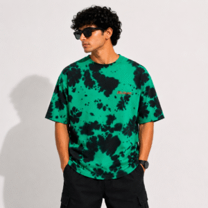 ZELQUAR™ Premium 260 GSM heavyweight  Embroidered Tie-Dye Oversized T-Shirt.