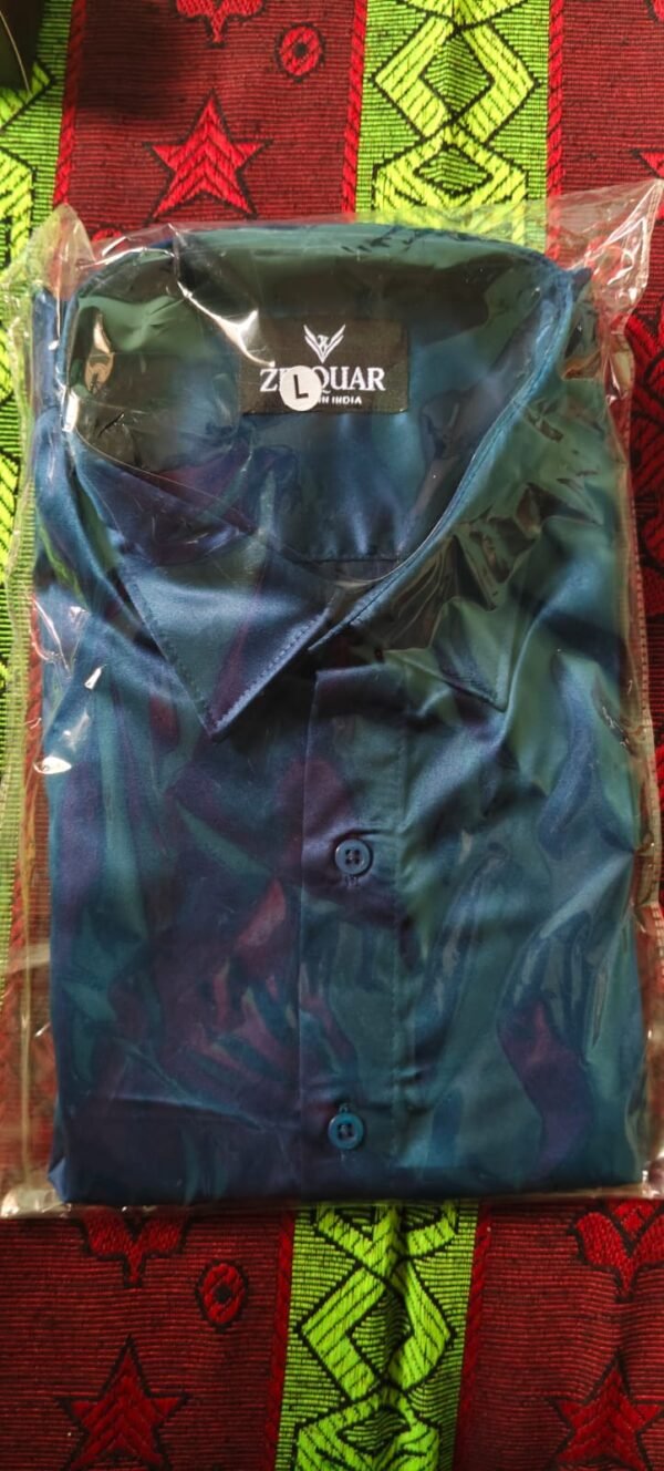 ZELQUAR™ Men's Satin Shirt, Black, Long Sleeve, Regular Fit, Premium Smooth Fabric for Party and Casual Wear