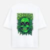 ZELQUAR Men's 240 GSM Oversized Cannabis Skull Graphic T-Shirt | Premium Heavyweight Cotton