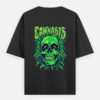 ZELQUAR Men's 240 GSM Oversized Cannabis Skull Graphic T-Shirt | Premium Heavyweight Cotton