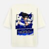 ZELQUAR™ Men's 240 GSM Oversized Blue Anime Graphic T-Shirt | Premium Heavyweight Cotton