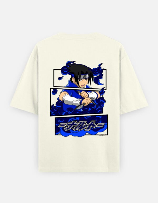 ZELQUAR™ Men's 240 GSM Oversized Blue Anime Graphic T-Shirt | Premium Heavyweight Cotton