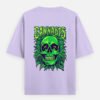 ZELQUAR Men's 240 GSM Oversized Cannabis Skull Graphic T-Shirt | Premium Heavyweight Cotton