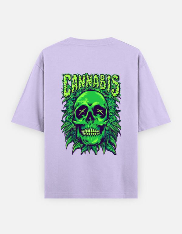 ZELQUAR Men's 240 GSM Oversized Cannabis Skull Graphic T-Shirt | Premium Heavyweight Cotton