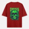 ZELQUAR Men's 240 GSM Oversized Cannabis Skull Graphic T-Shirt | Premium Heavyweight Cotton