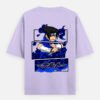 ZELQUAR™ Men's 240 GSM Oversized Blue Anime Graphic T-Shirt | Premium Heavyweight Cotton