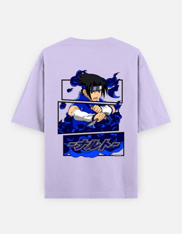 ZELQUAR™ Men's 240 GSM Oversized Blue Anime Graphic T-Shirt | Premium Heavyweight Cotton