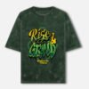 ZELQUAR™  Men's 240 GSM Acid Wash Oversized "Rise & Grind" Graphic T-Shirt | Premium Heavyweight Cotton