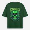 ZELQUAR Men's 240 GSM Oversized Cannabis Skull Graphic T-Shirt | Premium Heavyweight Cotton