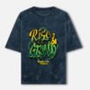 ZELQUAR™  Men's 240 GSM Acid Wash Oversized "Rise & Grind" Graphic T-Shirt | Premium Heavyweight Cotton