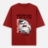 ZELQUAR™ Men's 240 GSM Oversized JDM Skyline Graphic T-Shirt | Premium Heavyweight Cotton