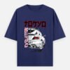ZELQUAR™ Men's 240 GSM Oversized JDM Skyline Graphic T-Shirt | Premium Heavyweight Cotton