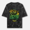 ZELQUAR™  Men's 240 GSM Acid Wash Oversized "Rise & Grind" Graphic T-Shirt | Premium Heavyweight Cotton