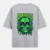 ZELQUAR Men's 240 GSM Oversized Cannabis Skull Graphic T-Shirt | Premium Heavyweight Cotton