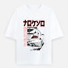 ZELQUAR™ Men's 240 GSM Oversized JDM Skyline Graphic T-Shirt | Premium Heavyweight Cotton