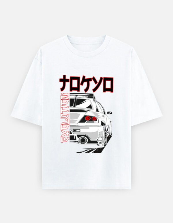 ZELQUAR™ Men's 240 GSM Oversized JDM Skyline Graphic T-Shirt | Premium Heavyweight Cotton