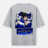 ZELQUAR™ Men's 240 GSM Oversized Blue Anime Graphic T-Shirt | Premium Heavyweight Cotton