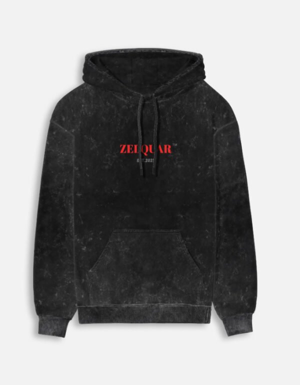 ZELQUAR™ Premium Acid Washed Hoodie | 320 GSM Heavyweight Cotton | Men's Streetwear Hoodie