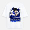ZELQUAR™ Men's 240 GSM Oversized Blue Anime Graphic T-Shirt | Premium Heavyweight Cotton