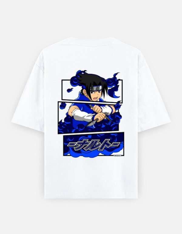 ZELQUAR™ Men's 240 GSM Oversized Blue Anime Graphic T-Shirt | Premium Heavyweight Cotton